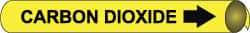 NMC - Pipe Marker with Carbon Dioxide Legend and Arrow Graphic - 10 to 10" Pipe Outside Diam, Black on Yellow - USA Tool & Supply