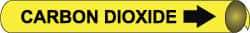 NMC - Pipe Marker with Carbon Dioxide Legend and Arrow Graphic - 2-1/2 to 3-1/4" Pipe Outside Diam, Black on Yellow - USA Tool & Supply