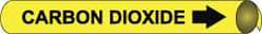 NMC - Pipe Marker with Carbon Dioxide Legend and Arrow Graphic - 2-1/2 to 3-1/4" Pipe Outside Diam, Black on Yellow - USA Tool & Supply