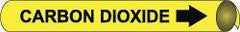 NMC - Pipe Marker with Carbon Dioxide Legend and Arrow Graphic - 1-1/8 to 2-3/8" Pipe Outside Diam, Black on Yellow - USA Tool & Supply