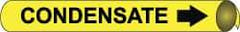 NMC - Pipe Marker with Condensate Legend and Arrow Graphic - 8 to 10" Pipe Outside Diam, Black on Yellow - USA Tool & Supply