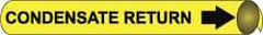 NMC - Pipe Marker with Condensate Return Legend and Arrow Graphic - 2-1/2 to 3-1/4" Pipe Outside Diam, Black on Yellow - USA Tool & Supply