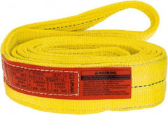 Lift-All - 12' Long x 3" Wide, 8,600 Lb Vertical Capacity, 2 Ply, Polyester Web Sling - 6,900 Lb Choker Capacity, Yellow - USA Tool & Supply