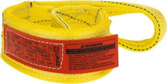 Lift-All - 3' Long x 3" Wide, 8,600 Lb Vertical Capacity, 2 Ply, Polyester Web Sling - 6,900 Lb Choker Capacity, Yellow - USA Tool & Supply