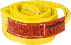 Lift-All - 6' Long x 3" Wide, 8,600 Lb Vertical Capacity, 2 Ply, Polyester Web Sling - 6,900 Lb Choker Capacity, Yellow - USA Tool & Supply