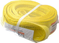 Lift-All - 8' Long x 3" Wide, 8,600 Lb Vertical Capacity, 2 Ply, Polyester Web Sling - 6,900 Lb Choker Capacity, Yellow - USA Tool & Supply