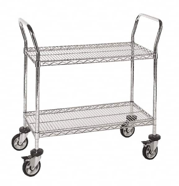 Quantum Storage - 24" Wide, 6" High, Open Shelving Wire Shelving Handle - USA Tool & Supply