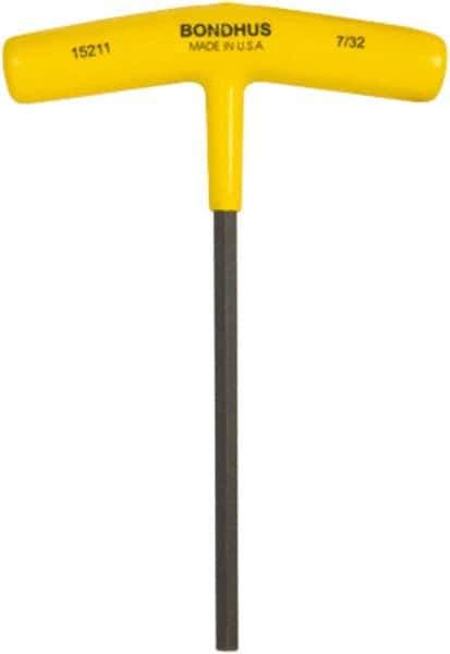 Bondhus - 7/32" Hex, T-Handle Cushion Grip, Hex Key - 6" OAL, Protanium High Torque Steel, Inch System of Measurement - USA Tool & Supply