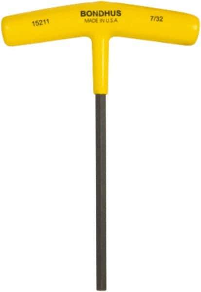 Bondhus - 1/8" Hex, T-Handle Cushion Grip, Hex Key - 6" OAL, Protanium High Torque Steel, Inch System of Measurement - USA Tool & Supply