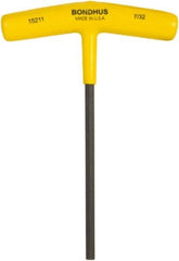 Bondhus - 1/8" Hex, T-Handle Cushion Grip, Hex Key - 6" OAL, Protanium High Torque Steel, Inch System of Measurement - USA Tool & Supply