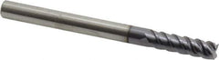 Kennametal - 1/4", 7/8" LOC, 1/4" Shank Diam, 3" OAL, 4 Flute, Solid Carbide Square End Mill - Single End, AlTiN Finish, Spiral Flute, 50° Helix, Centercutting, Right Hand Cut, Right Hand Flute, Series HPRDM - USA Tool & Supply