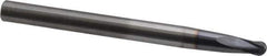 Kennametal - 3/16" Diam, 3/16" LOC, 4 Flute Solid Carbide Ball End Mill - AlTiN Finish, Single End, 3" OAL, 1/4" Shank Diam, Spiral Flute - USA Tool & Supply