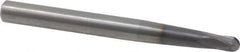 Kennametal - 1/4" Diam, 1/4" LOC, 4 Flute Solid Carbide Ball End Mill - AlTiN Finish, Single End, 4" OAL, 3/8" Shank Diam, Spiral Flute - USA Tool & Supply