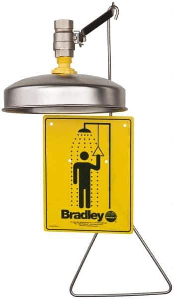 Bradley - Plumbed Drench Showers Mount: Vertical Shower Head Material: Plastic with Stainless Steel - USA Tool & Supply