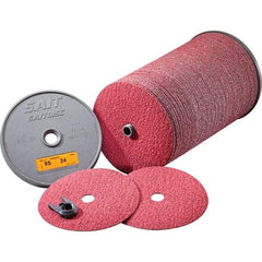 Sait - 7" Diam 7/8" Hole 50 Grit Fiber Disc - Coarse Grade, Ceramic, 8,500 Max RPM, Series 9S - USA Tool & Supply