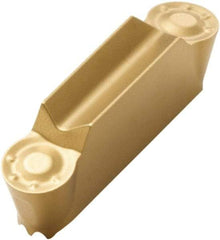 Seco - LCMF, 0.118" Cutting Width, MP, CP500 Grade, Double End Multi-Directional Turning Insert - TiAlN, TiN Coated, Full Radius - USA Tool & Supply
