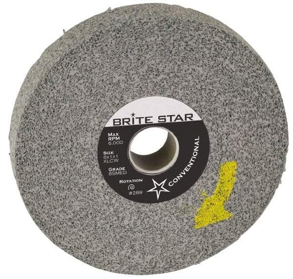 Brite Star - 6" Diam, 2" Face Width, 1" Center Hole, Coarse Grade, Aluminum Oxide Deburring Wheel - Convolute, Hard Density 4 Grade, 6,000 RPM - USA Tool & Supply