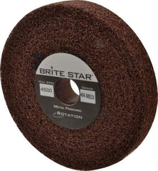 Brite Star - 6" Diam, 1" Face Width, 1" Center Hole, Medium Grade, Aluminum Oxide Deburring Wheel - Convolute, Hard Density 4 Grade, 6,000 RPM - USA Tool & Supply