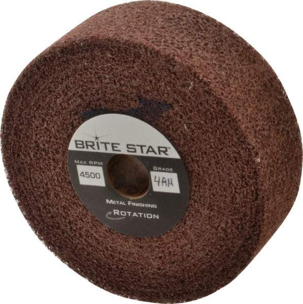 Brite Star - 6" Diam, 2" Face Width, 1" Center Hole, Medium Grade, Aluminum Oxide Deburring Wheel - Convolute, Soft Density 4 Grade, 6,000 RPM - USA Tool & Supply