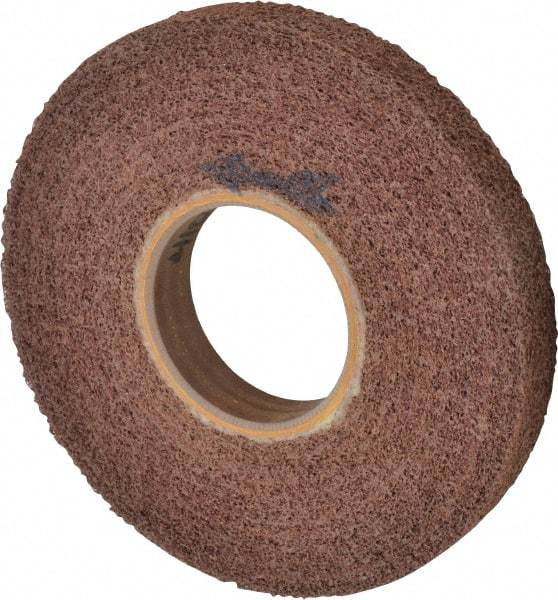 Brite Star - 8" Diam, 1" Face Width, 3" Center Hole, Medium Grade, Aluminum Oxide Deburring Wheel - Convolute, Hard Density 4 Grade, 3,400 RPM - USA Tool & Supply