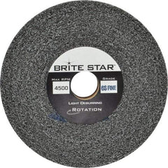 Brite Star - 6" Diam, 1" Face Width, 1" Center Hole, Fine Grade, Silicon Carbide Deburring Wheel - Convolute, Soft Density 6 Grade, 6,000 RPM - USA Tool & Supply