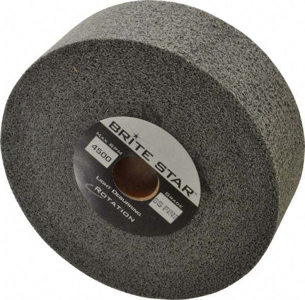 Brite Star - 6" Diam, 2" Face Width, 1" Center Hole, Fine Grade, Silicon Carbide Deburring Wheel - Convolute, Soft Density 6 Grade, 6,000 RPM - USA Tool & Supply