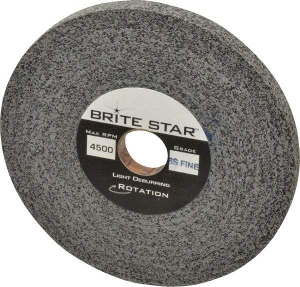 Brite Star - 6" Diam, 1/2" Face Width, 1" Center Hole, Fine Grade, Silicon Carbide Deburring Wheel - Convolute, Hard Density 8 Grade, 6,000 RPM - USA Tool & Supply