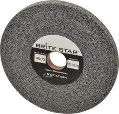 Brite Star - 6" Diam, 1/2" Face Width, 1" Center Hole, Fine Grade, Silicon Carbide Deburring Wheel - Convolute, Hard Density 8 Grade, 6,000 RPM - USA Tool & Supply