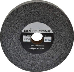 Brite Star - 6" Diam, 1" Face Width, 1" Center Hole, Fine Grade, Silicon Carbide Deburring Wheel - Convolute, Soft Density 7 Grade, 6,000 RPM - USA Tool & Supply