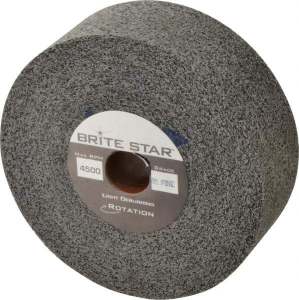 Brite Star - 6" Diam, 2" Face Width, 1" Center Hole, Fine Grade, Silicon Carbide Deburring Wheel - Convolute, Medium Density 8 Grade, 6,000 RPM - USA Tool & Supply