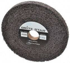 Brite Star - 6" Diam, 1/2" Face Width, 1" Center Hole, Medium Grade, Aluminum Oxide Deburring Wheel - Convolute, Hard Density 8 Grade, 4,500 RPM - USA Tool & Supply