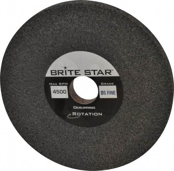 Brite Star - 6" Diam, 1/2" Face Width, 1" Center Hole, Fine Grade, Silicon Carbide Deburring Wheel - Convolute, Hard Density 8 Grade, 4,500 RPM - USA Tool & Supply