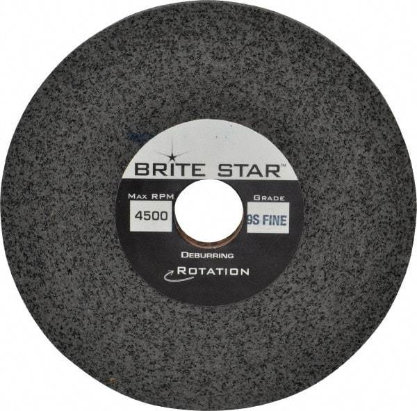 Brite Star - 6" Diam, 1/2" Face Width, 1" Center Hole, Fine Grade, Silicon Carbide Deburring Wheel - Convolute, Extra Hard Density 9 Grade, 4,500 RPM - USA Tool & Supply