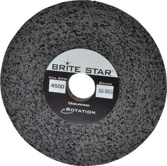 Brite Star - 6" Diam, 1/2" Face Width, 1" Center Hole, Medium Grade, Silicon Carbide Deburring Wheel - Convolute, Hard Density 8 Grade, 4,500 RPM - USA Tool & Supply
