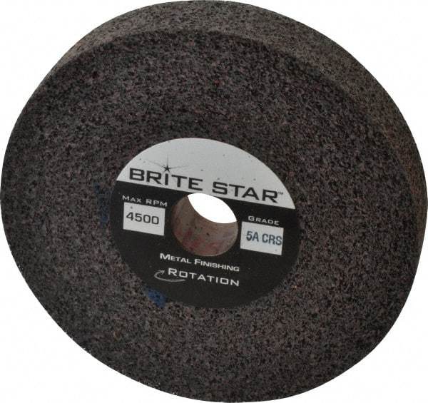 Brite Star - 6" Diam, 1" Face Width, 1" Center Hole, Coarse Grade, Aluminum Oxide Deburring Wheel - Convolute, Soft Density 5 Grade, 6,000 RPM - USA Tool & Supply