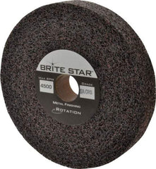 Brite Star - 6" Diam, 1" Face Width, 1" Center Hole, Coarse Grade, Aluminum Oxide Deburring Wheel - Convolute, Medium Density 6 Grade, 6,000 RPM - USA Tool & Supply