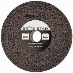 Brite Star - 6" Diam, 1" Face Width, 1" Center Hole, Medium Grade, Aluminum Oxide Deburring Wheel - Convolute, Hard Density 8 Grade, 6,000 RPM - USA Tool & Supply