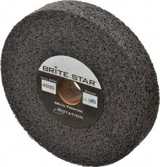 Brite Star - 6" Diam, 1" Face Width, 1" Center Hole, Medium Grade, Aluminum Oxide Deburring Wheel - Convolute, Soft Density 5 Grade, 6,000 RPM - USA Tool & Supply