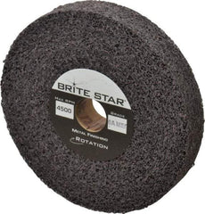 Brite Star - 6" Diam, 1" Face Width, 1" Center Hole, Medium Grade, Aluminum Oxide Deburring Wheel - Convolute, Medium Density 6 Grade, 6,000 RPM - USA Tool & Supply