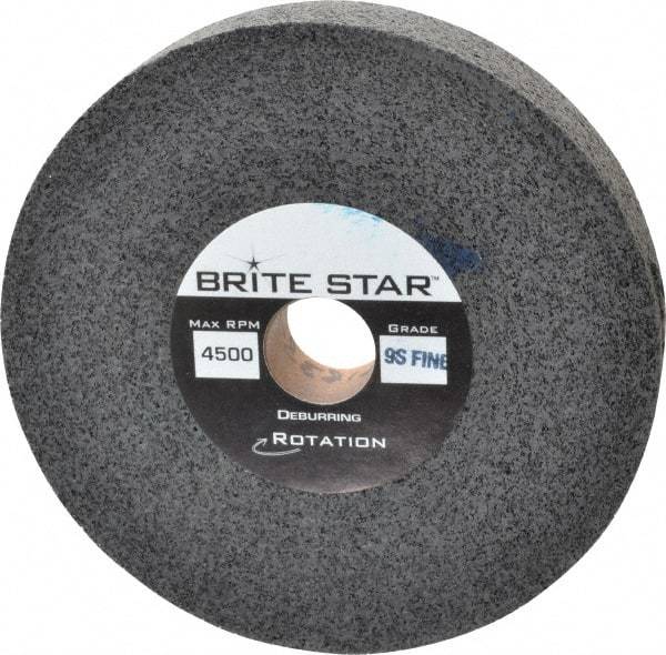 Brite Star - 6" Diam, 1" Face Width, 1" Center Hole, Fine Grade, Silicon Carbide Deburring Wheel - Convolute, Extra Hard Density 9 Grade, 4,500 RPM - USA Tool & Supply