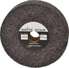 Brite Star - 6" Diam, 1-1/2" Face Width, 1" Center Hole, Medium Grade, Aluminum Oxide Deburring Wheel - Convolute, Hard Density 8 Grade, 4,500 RPM - USA Tool & Supply
