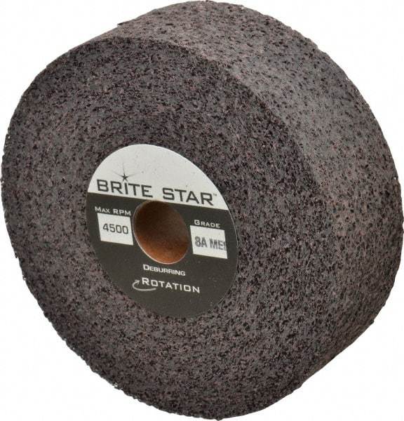 Brite Star - 6" Diam, 2" Face Width, 1" Center Hole, Medium Grade, Aluminum Oxide Deburring Wheel - Convolute, Hard Density 8 Grade, 4,500 RPM - USA Tool & Supply