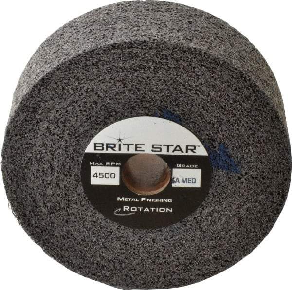 Brite Star - 6" Diam, 2" Face Width, 1" Center Hole, Medium Grade, Aluminum Oxide Deburring Wheel - Convolute, Soft Density 5 Grade, 6,000 RPM - USA Tool & Supply