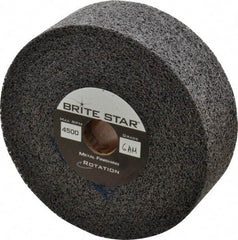 Brite Star - 6" Diam, 2" Face Width, 1" Center Hole, Medium Grade, Aluminum Oxide Deburring Wheel - Convolute, Medium Density 6 Grade, 6,000 RPM - USA Tool & Supply