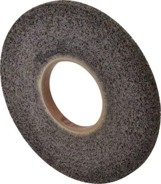 Brite Star - 8" Diam, 1/2" Face Width, 3" Center Hole, Medium Grade, Aluminum Oxide Deburring Wheel - Convolute, Extra Hard Density 8 Grade, 3,400 RPM - USA Tool & Supply