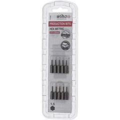 Wiha - 1.5mm Hex Screwdriver Bit - 1/4" Drive, 1" OAL - USA Tool & Supply