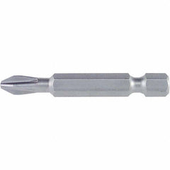 Wiha - #2 Power Bit - 1/4" Drive, 2-3/4" OAL - USA Tool & Supply