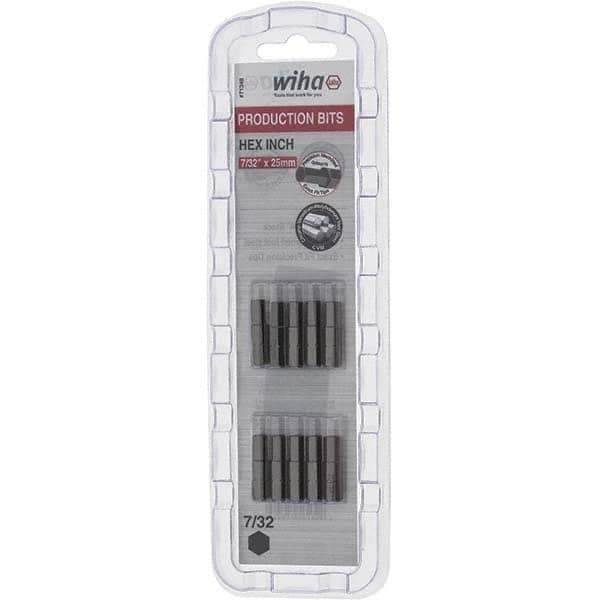 Wiha - 0.218" Hex Screwdriver Bit - 1/4" Drive, 1" OAL - USA Tool & Supply