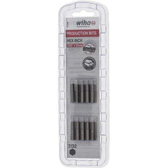 Wiha - 0.218" Hex Screwdriver Bit - 1/4" Drive, 1" OAL - USA Tool & Supply