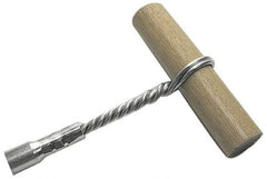 Schaefer Brush - 6" Long, 3/8" NPT Male, Galvanized Steel T-Bar Brush Handle - 1/2" Diam, For Use with Tube Brushes & Scrapers - USA Tool & Supply